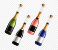 Champagne Bottles Realistic Set Royalty Free Stock Photo