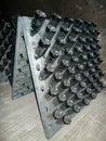Champagne bottles stored in Schramsberg cellar during riddling Royalty Free Stock Photo