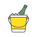 Champagne bucket color icon