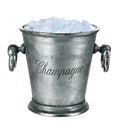 Champagne bucket, full with ice isolated on white Royalty Free Stock Photo