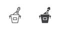 Champagne bucket icon, line and glyph version Royalty Free Stock Photo