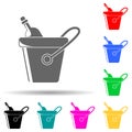 champagne in a bucket multi color style icon. Simple glyph, flat vector of party icons for ui and ux, website or mobile Royalty Free Stock Photo