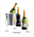 Champagne Bucket Realistic Composition Royalty Free Stock Photo