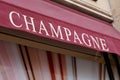 Champagne cave sign letters wine bar showcase outdoor Cafe