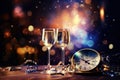 Champagne celebrate holiday year wine alcohol festive party drink eve background Royalty Free Stock Photo