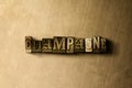 CHAMPAGNE - close-up of grungy vintage typeset word on metal backdrop