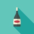 Champagne or cognac bottle in modern flat design