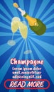Champagne concept banner, comics isometric style Royalty Free Stock Photo