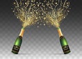 Champagne confetti bottles on transparent Royalty Free Stock Photo