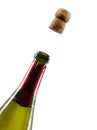 Champagne cork popping celebration background isolated Royalty Free Stock Photo