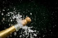 a champagne cork is popping out Royalty Free Stock Photo