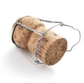 Champagne cork on white background Royalty Free Stock Photo