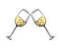 Champagne cups glasses toast icon