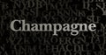 Champagne - 3D rendered metallic typeset headline illustration