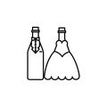 champagne, drink line icon. Elements of wedding illustration icons. Signs, symbols can be used for web, logo, mobile app, UI, UX Royalty Free Stock Photo