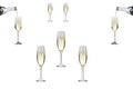 Champagne drinks poured into glasses