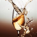 Champagne Explosion With Toast Of Flutes. Royalty Free Stock Photo
