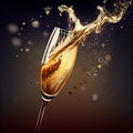 Champagne Explosion With Toast Of Flutes. Royalty Free Stock Photo