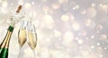 Champagne Explosion With Toast Of Flutes Royalty Free Stock Photo