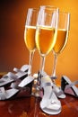 Champagne and favors Royalty Free Stock Photo