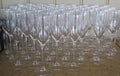 Champagne Flute Glasses prepared for wine tasting Royalty Free Stock Photo