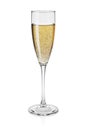 Champagne flute isolated on white. 3D rendering illustration Royalty Free Stock Photo