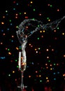 Champagne flute with splash Royalty Free Stock Photo