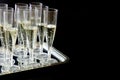 Champagne flutes glasses isolated