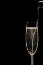 Champagne full flute and bottle Royalty Free Stock Photo