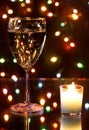 Champagne and garland Royalty Free Stock Photo