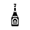 champagne glass bottle glyph icon vector illustration Royalty Free Stock Photo
