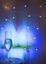 Champagne glass in disco party bar Royalty Free Stock Photo