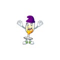 Champagne glass mascot cartoon style as an Elf Royalty Free Stock Photo