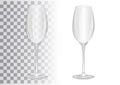 Champagne glass. Realistic image of a glass goblet