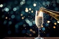 Champagne glass, set against a bokeh background, create a captivating celebration concept Royalty Free Stock Photo