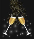 Champagne glass splashing to celebrate new year Royalty Free Stock Photo