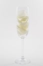 Champagne Glass With White Rose Petals
