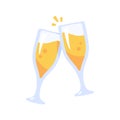 Champagne glasses. Alcoholic drinks for birthday parties Royalty Free Stock Photo