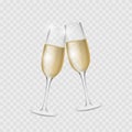 Champagne glasses. Cheers icon. Congratulations. Vector icon