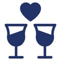 Champagne glasses, cheers Isolated Vector icon which can easily modify or edit Royalty Free Stock Photo