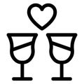 Champagne glasses, cheers Isolated Vector icon which can easily modify or edit Royalty Free Stock Photo