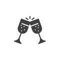 Champagne glasses cheers vector icon Royalty Free Stock Photo