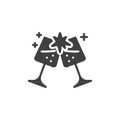 Champagne glasses clink vector icon Royalty Free Stock Photo