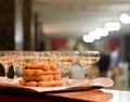 Champagne glasses and ladyfingers biscuits Royalty Free Stock Photo