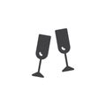 Champagne glasses toasting vector icon Royalty Free Stock Photo