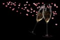 champagne glasses Valentine's Day clink glasses