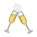 Champagne glasses. Vector illustration