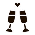 Champagne Glasses Wedding Ceremony glyph icon