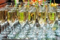 Champagne in glasses, wedding decoration