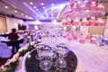 Champagne glasses wedding and lihgting. Royalty Free Stock Photo